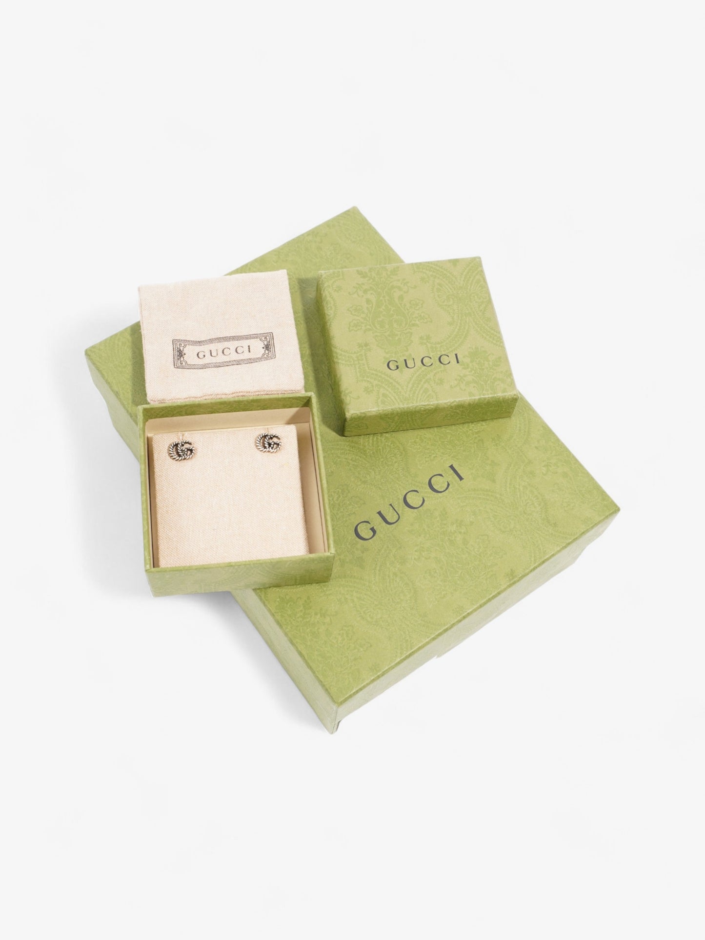 Gucci GG Stud Earrings Silver Silver Sterling