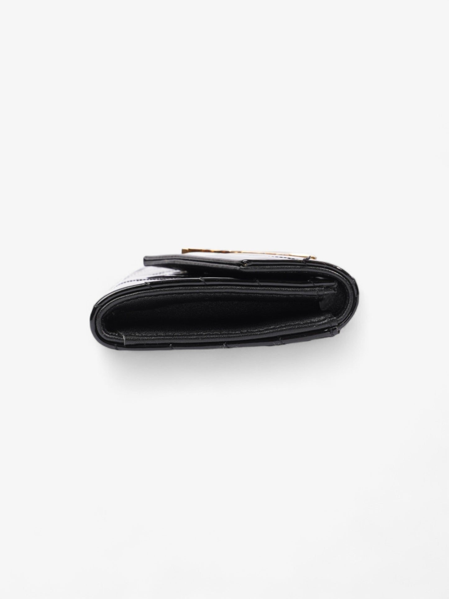 Saint Laurent Monogram Wallet Black / Gold Patent Leather