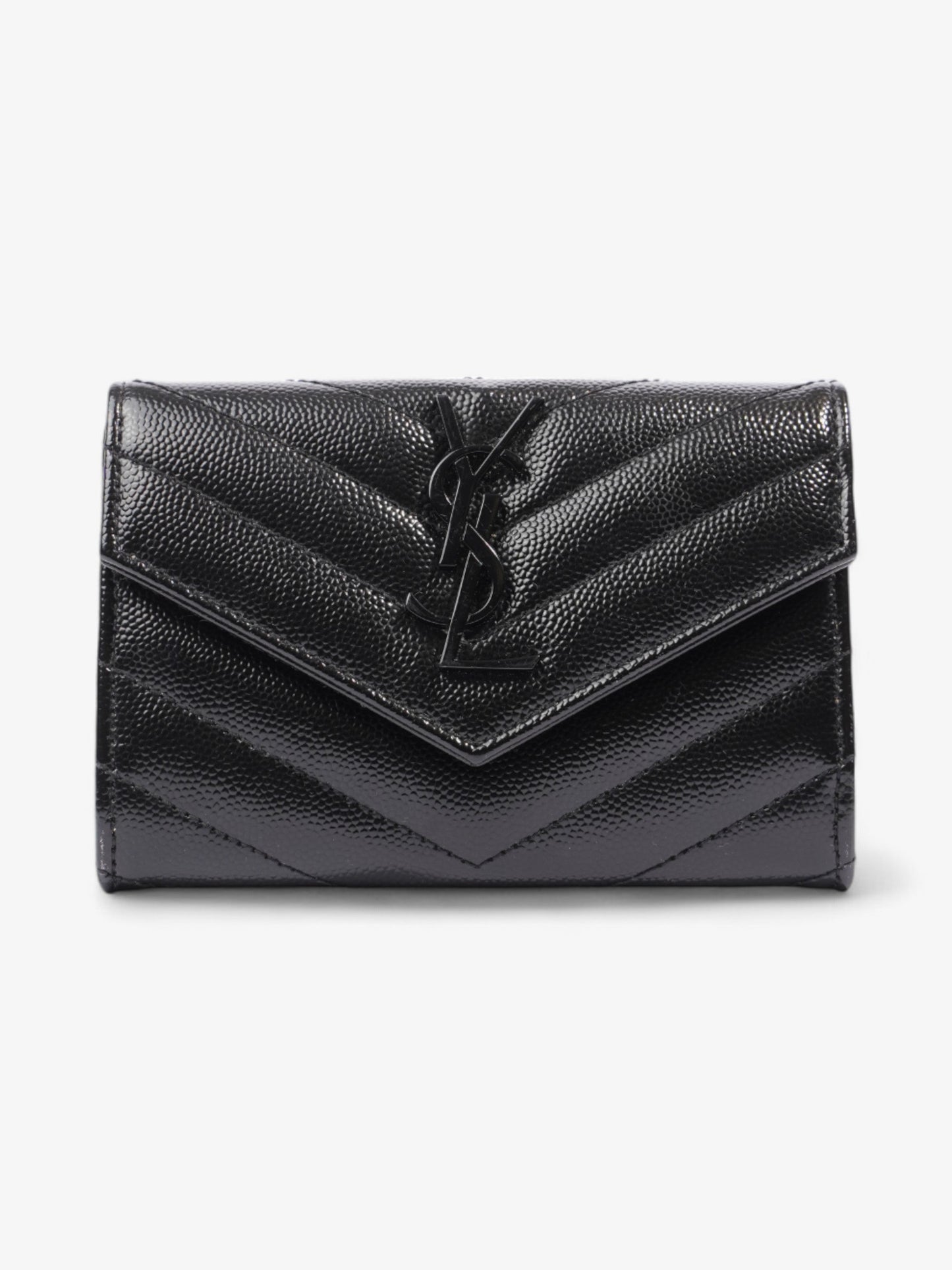Saint Laurent Envelope Wallet Black Matelasse Leather Small
