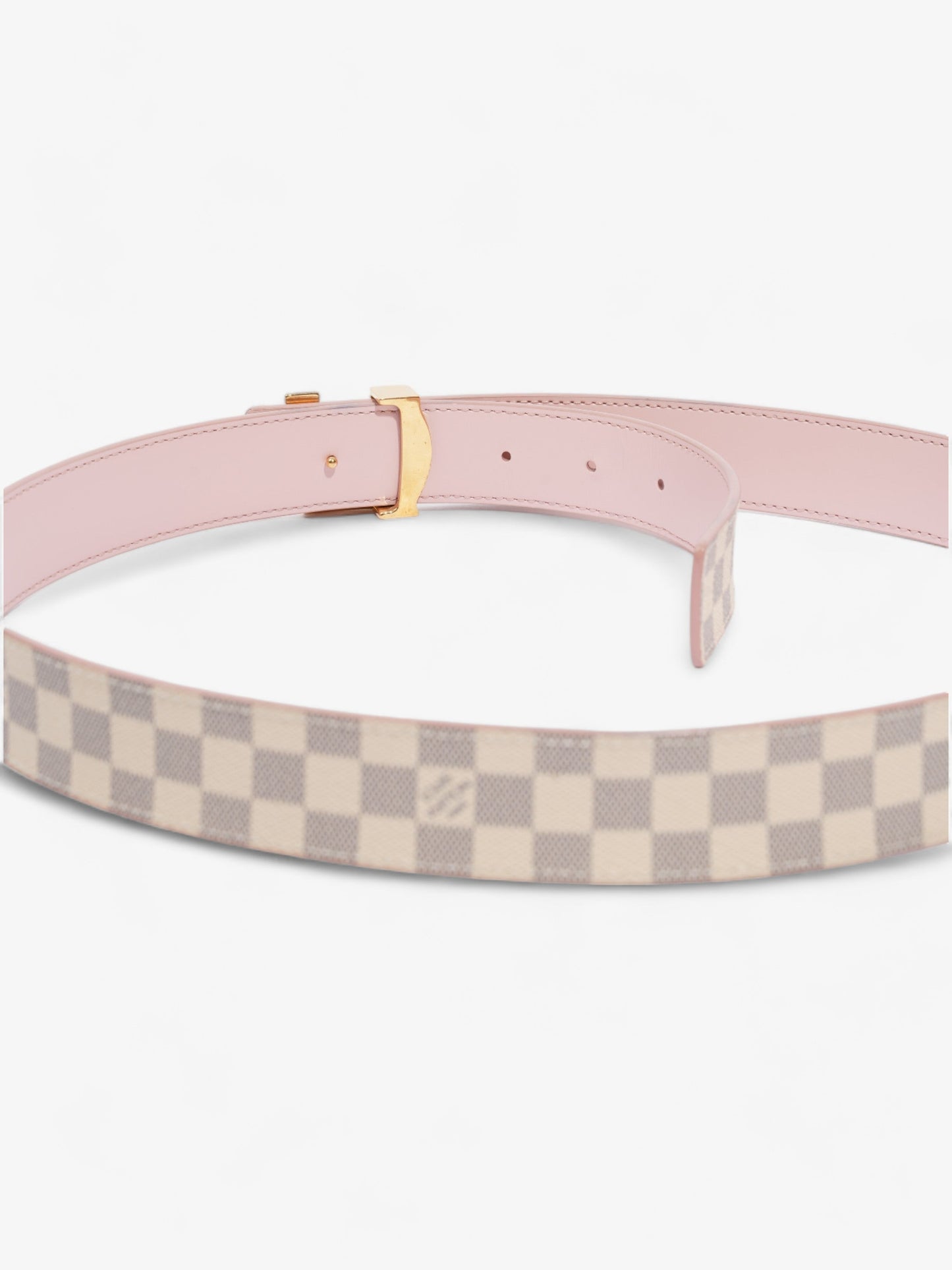 Louis Vuitton LV Initials Reversible Belt Damier Azur / Pink Canvas 85cm / 34"