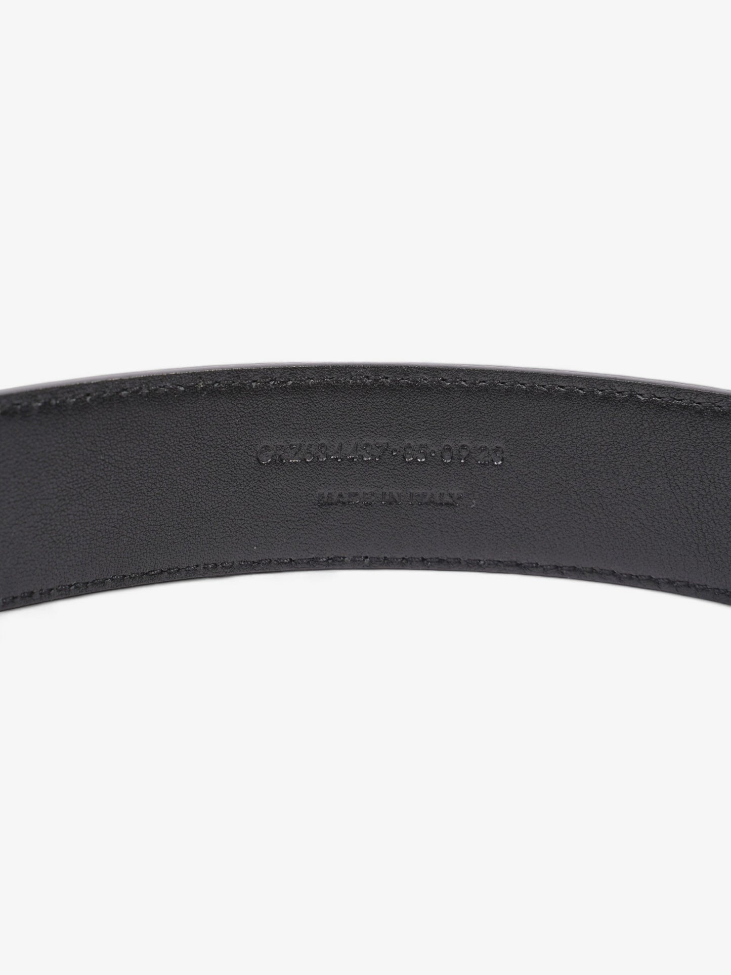 Saint Laurent Logo Belt Black / Gold Leather 85cm 34"