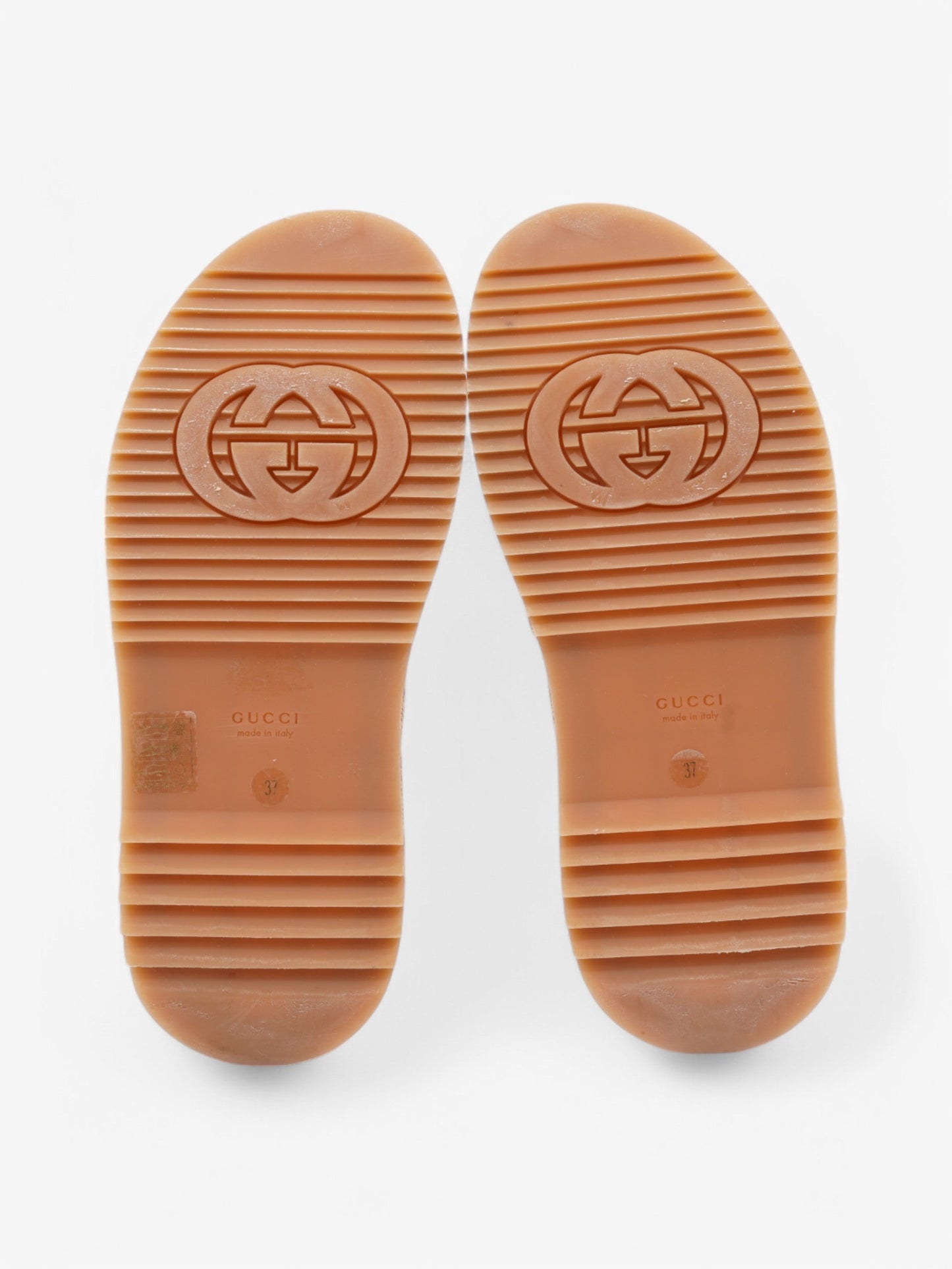 Gucci GG Platform Slides Beige / Maroon Canvas EU 37 UK 4