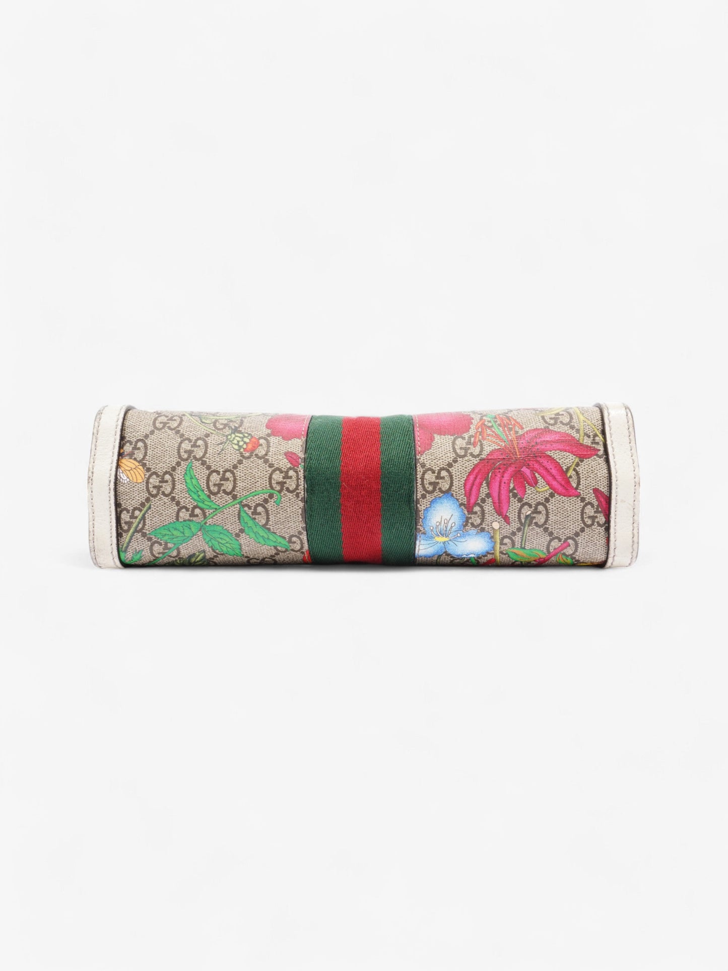 Gucci Ophidia Chain White / GG Flora Coated Canvas Small