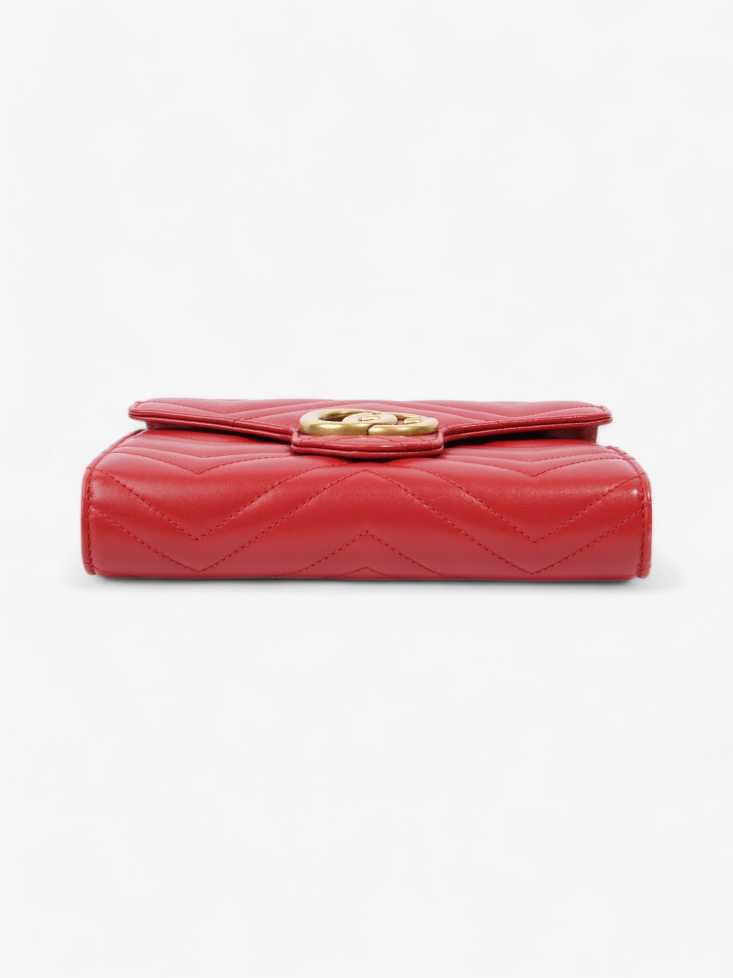 Gucci GG Marmont Chain Wallet Red Calfskin Leather 58