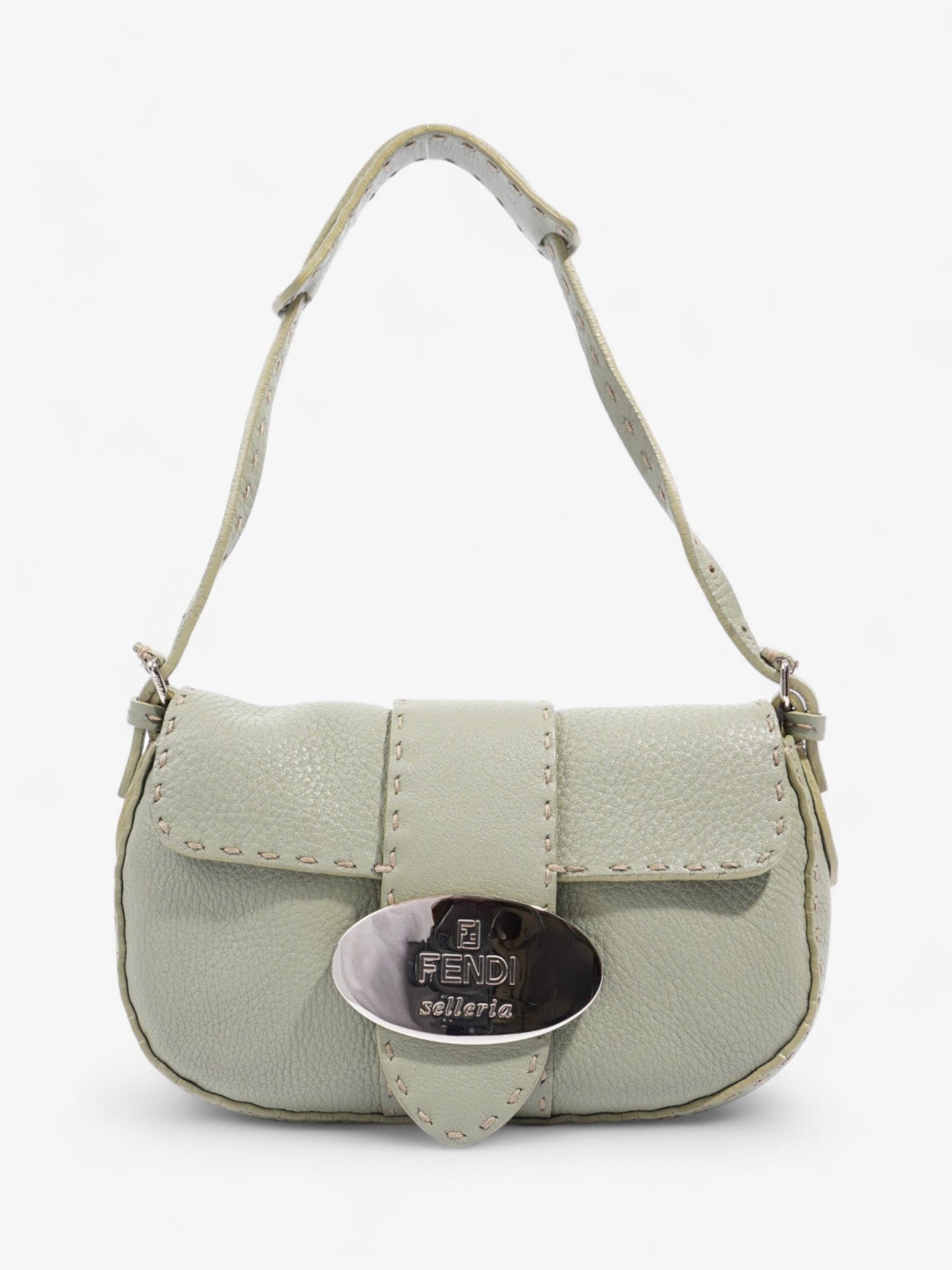Fendi Salleria Flap Olive Green Leather