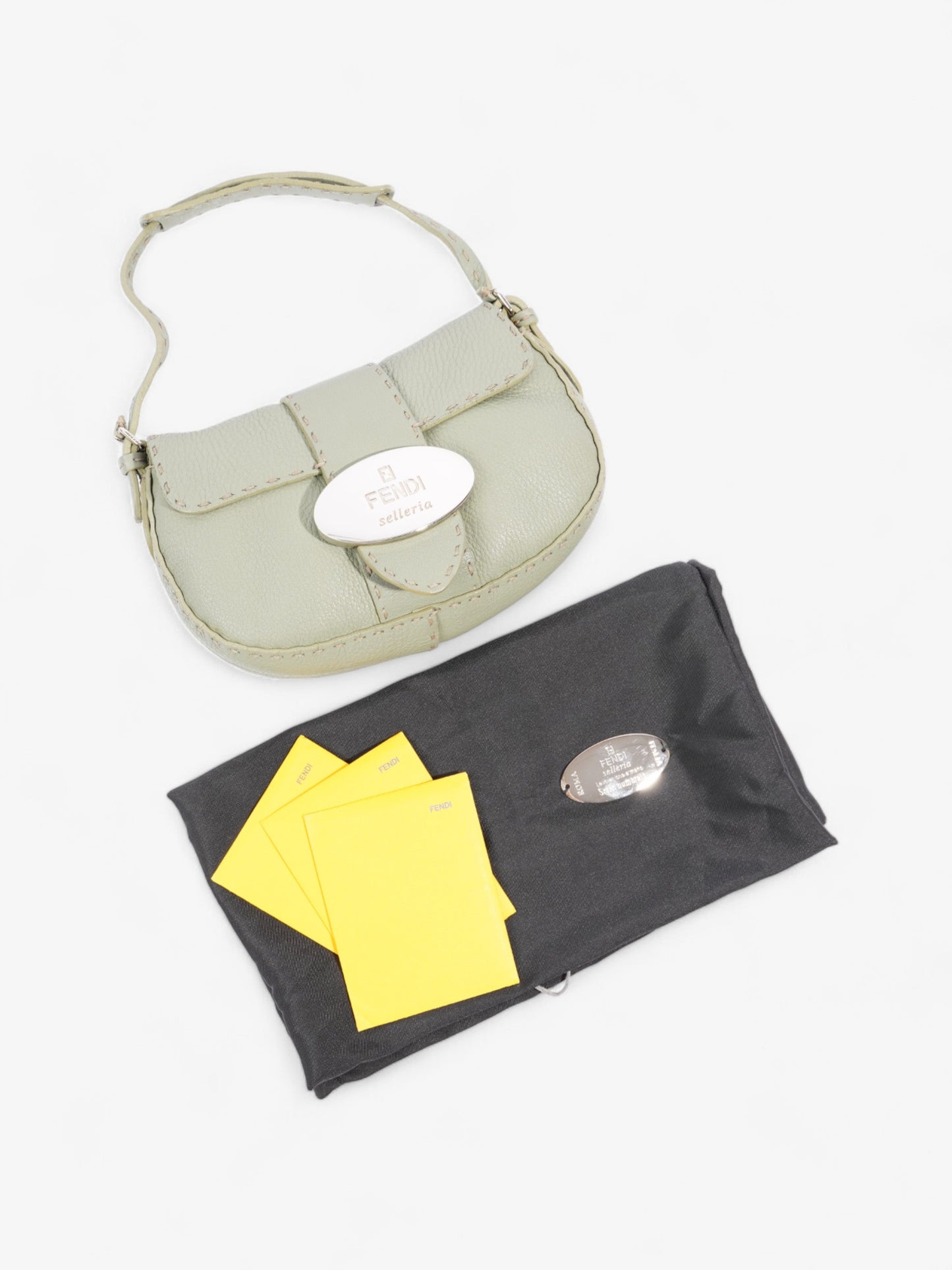 Fendi Salleria Flap Olive Green Leather