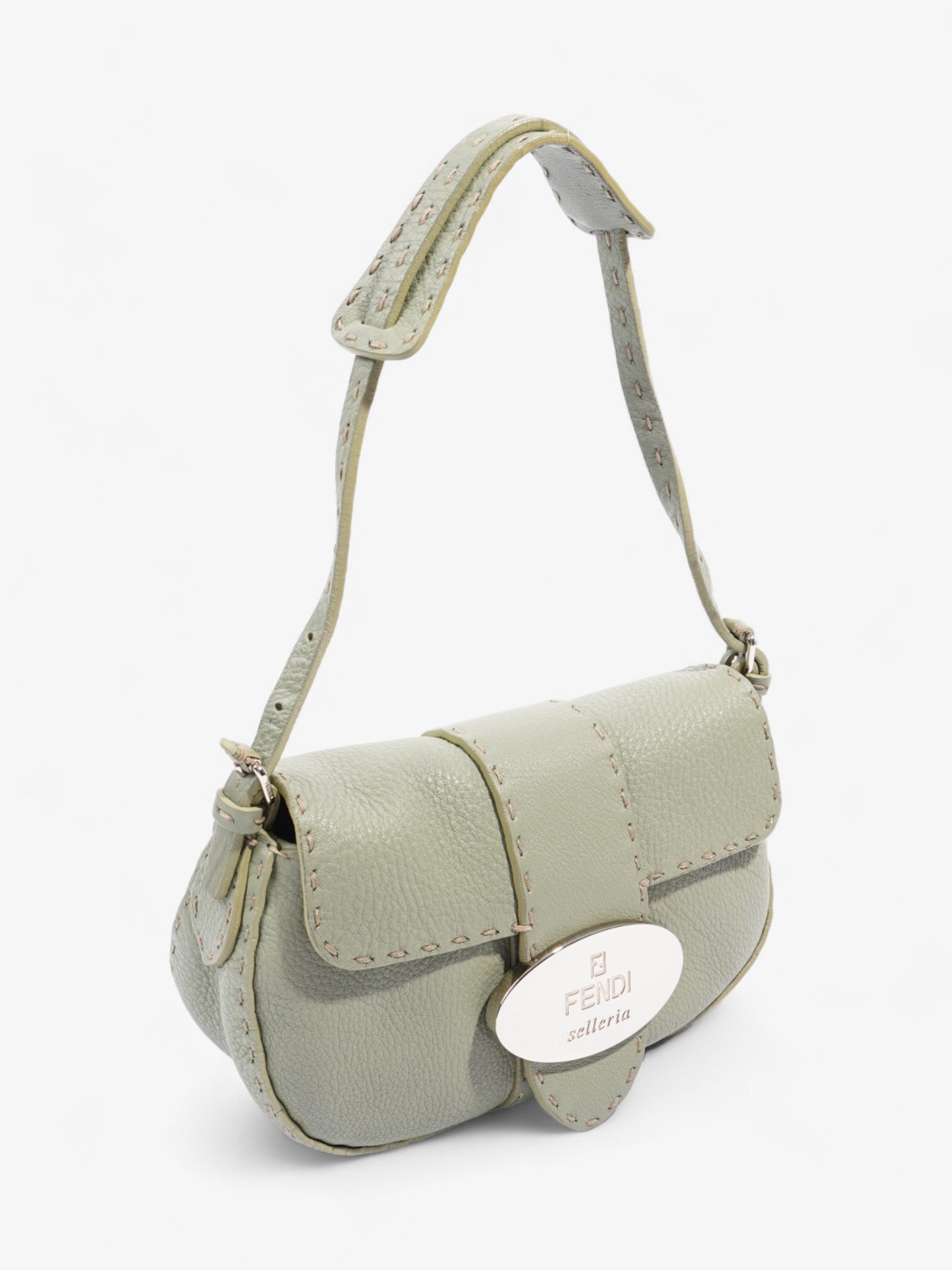 Fendi Salleria Flap Olive Green Leather