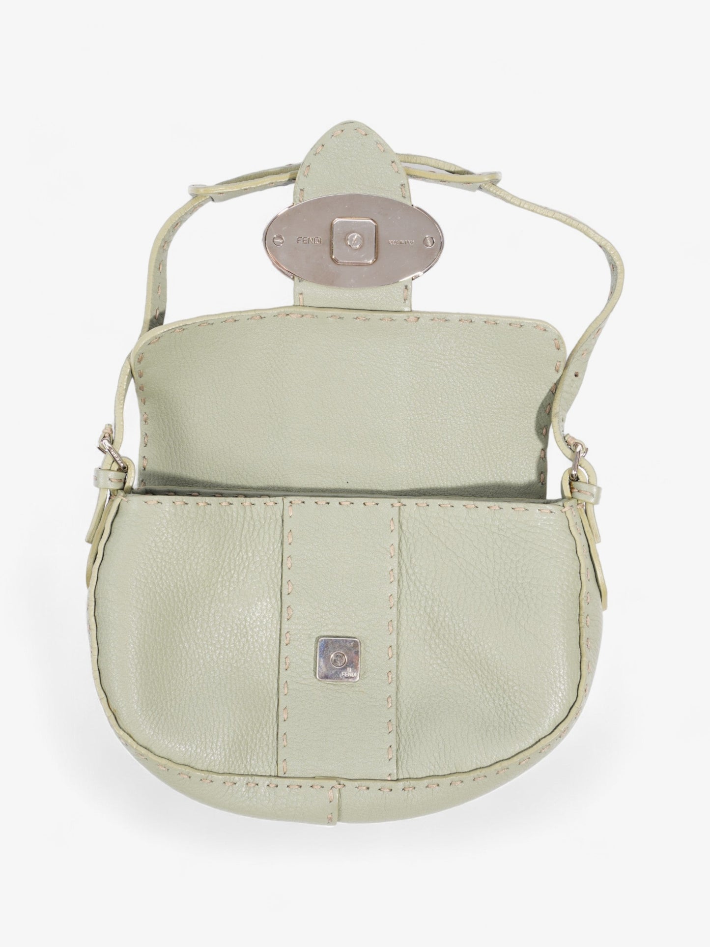 Fendi Salleria Flap Olive Green Leather