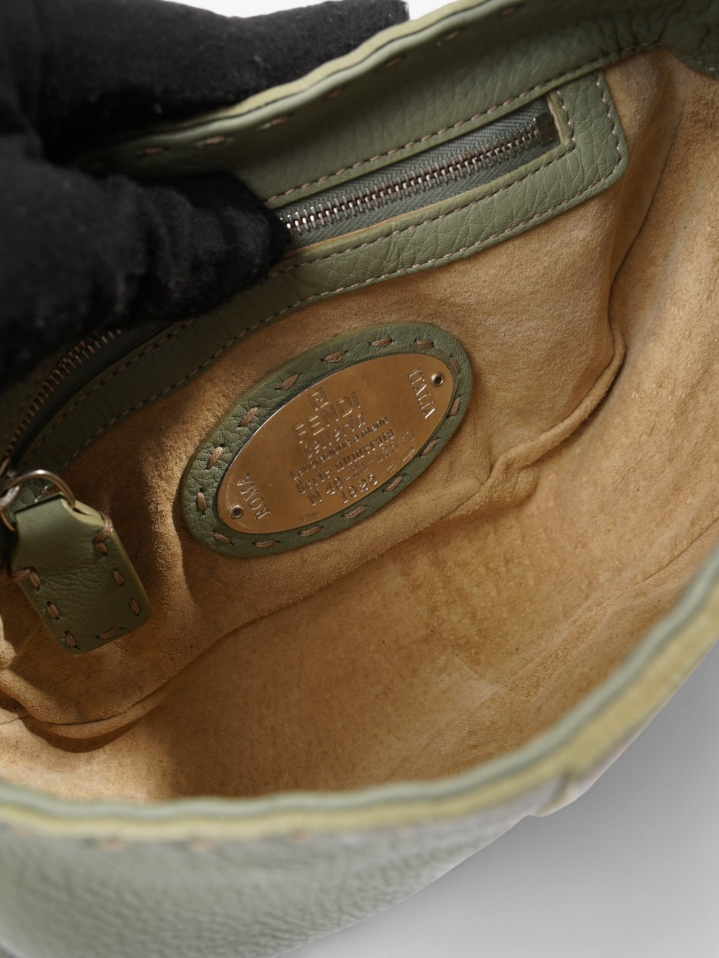 Fendi Salleria Flap Olive Green Leather