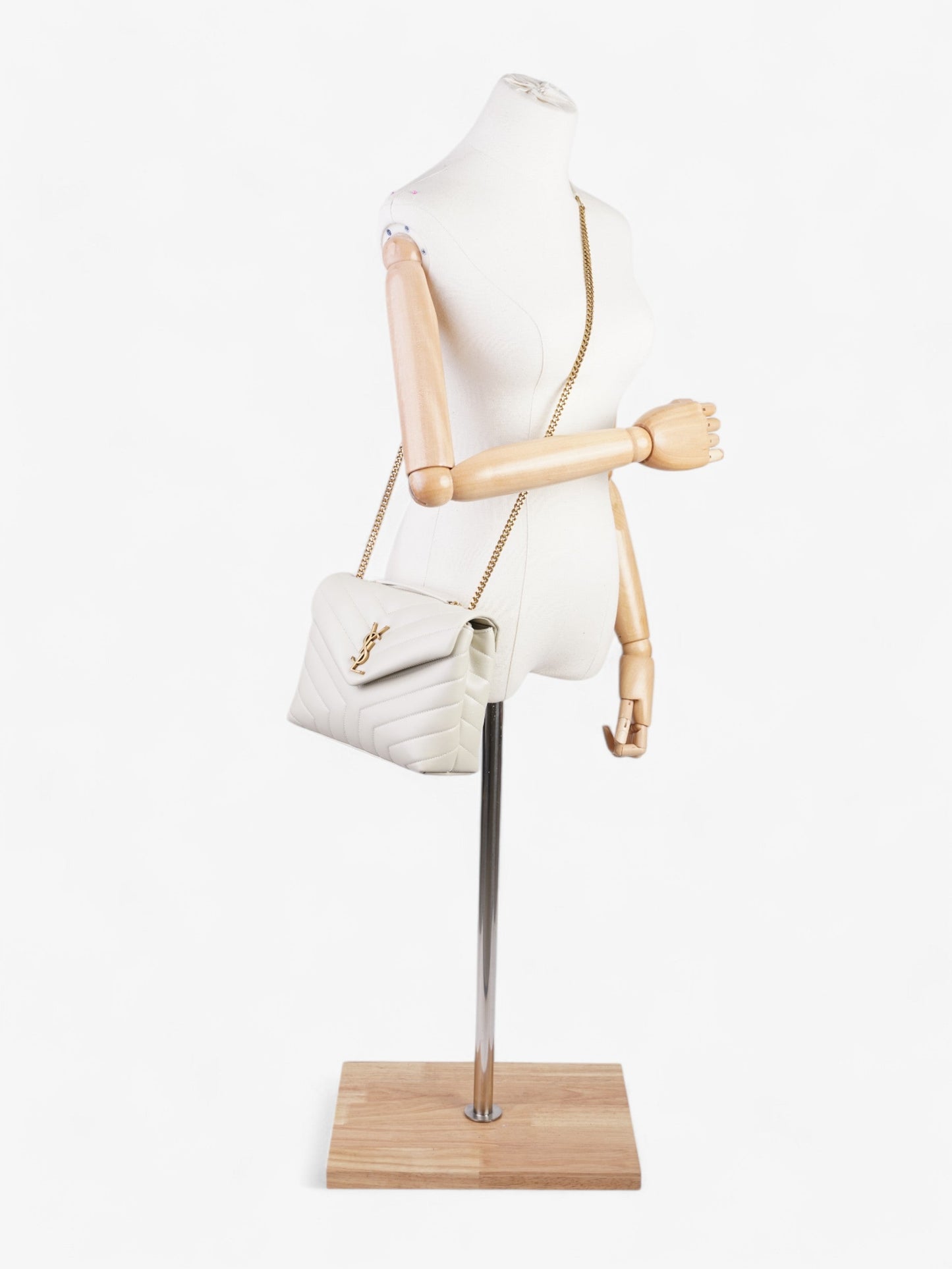 Saint Laurent Lou Lou Cream Calfskin Leather Small