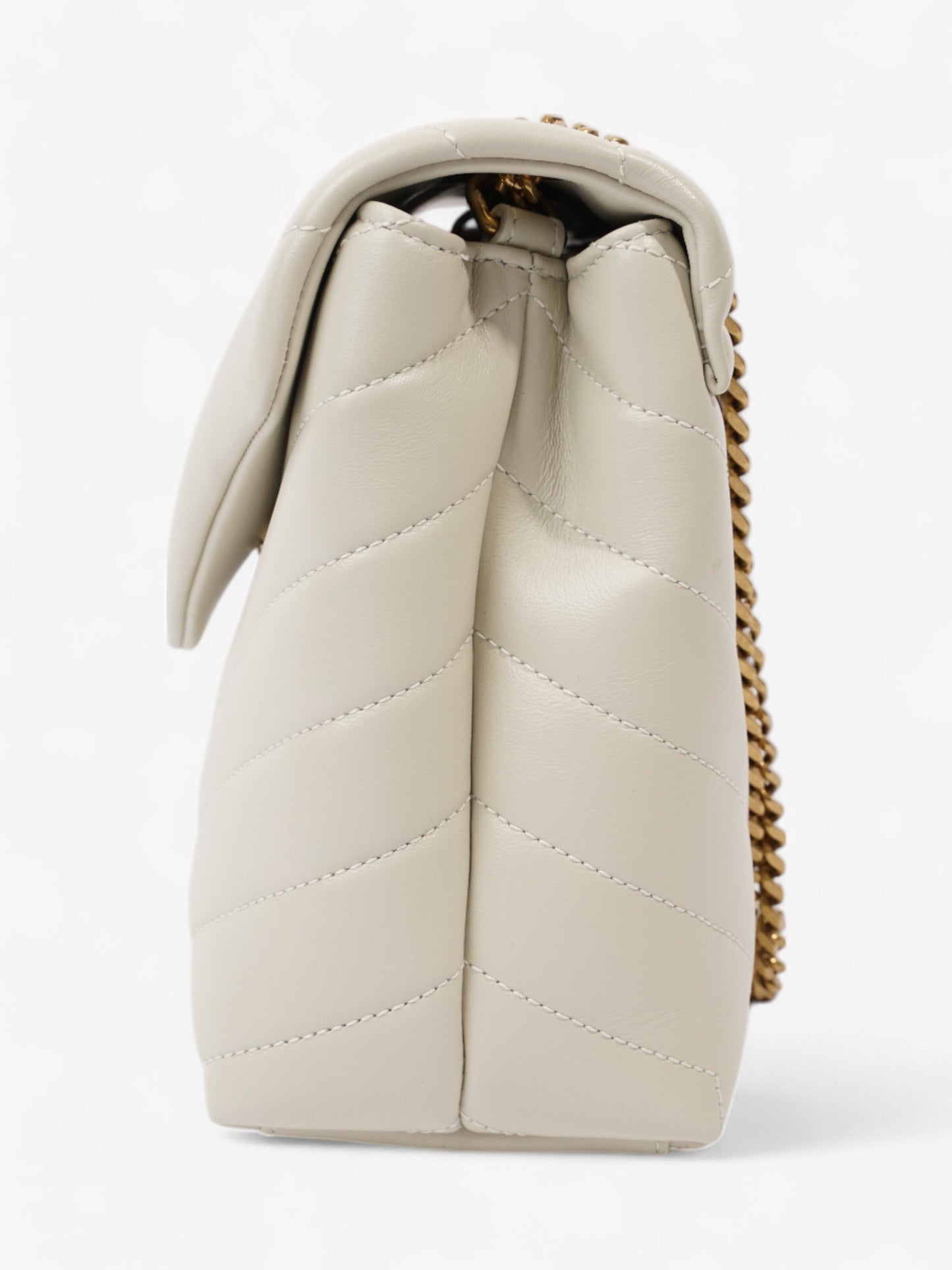 Saint Laurent Lou Lou Cream Calfskin Leather Small