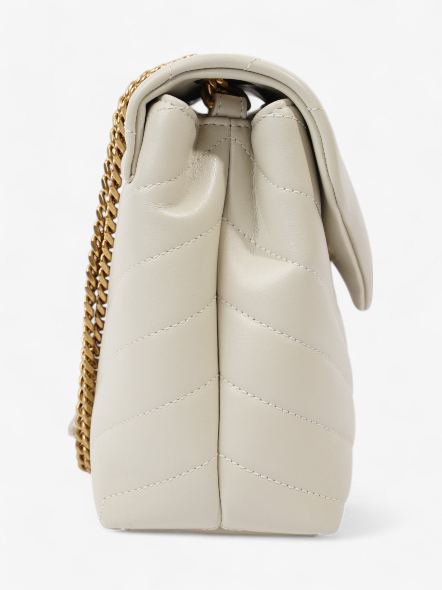 Saint Laurent Lou Lou Cream Calfskin Leather Small