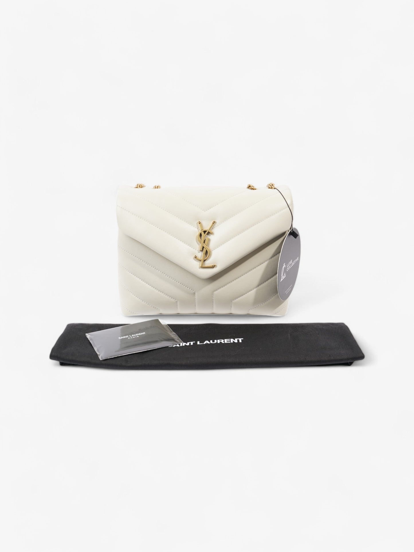 Saint Laurent Lou Lou Cream Calfskin Leather Small
