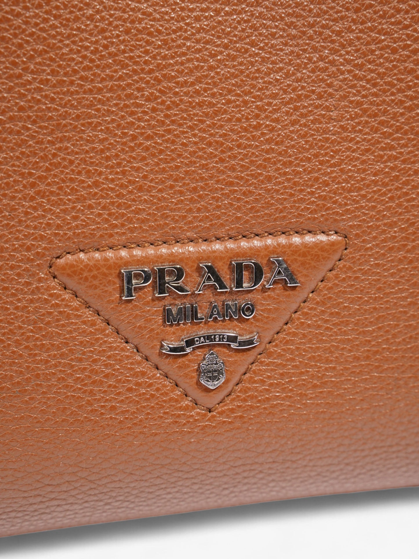 Prada Dynamique Tote Brown Leather