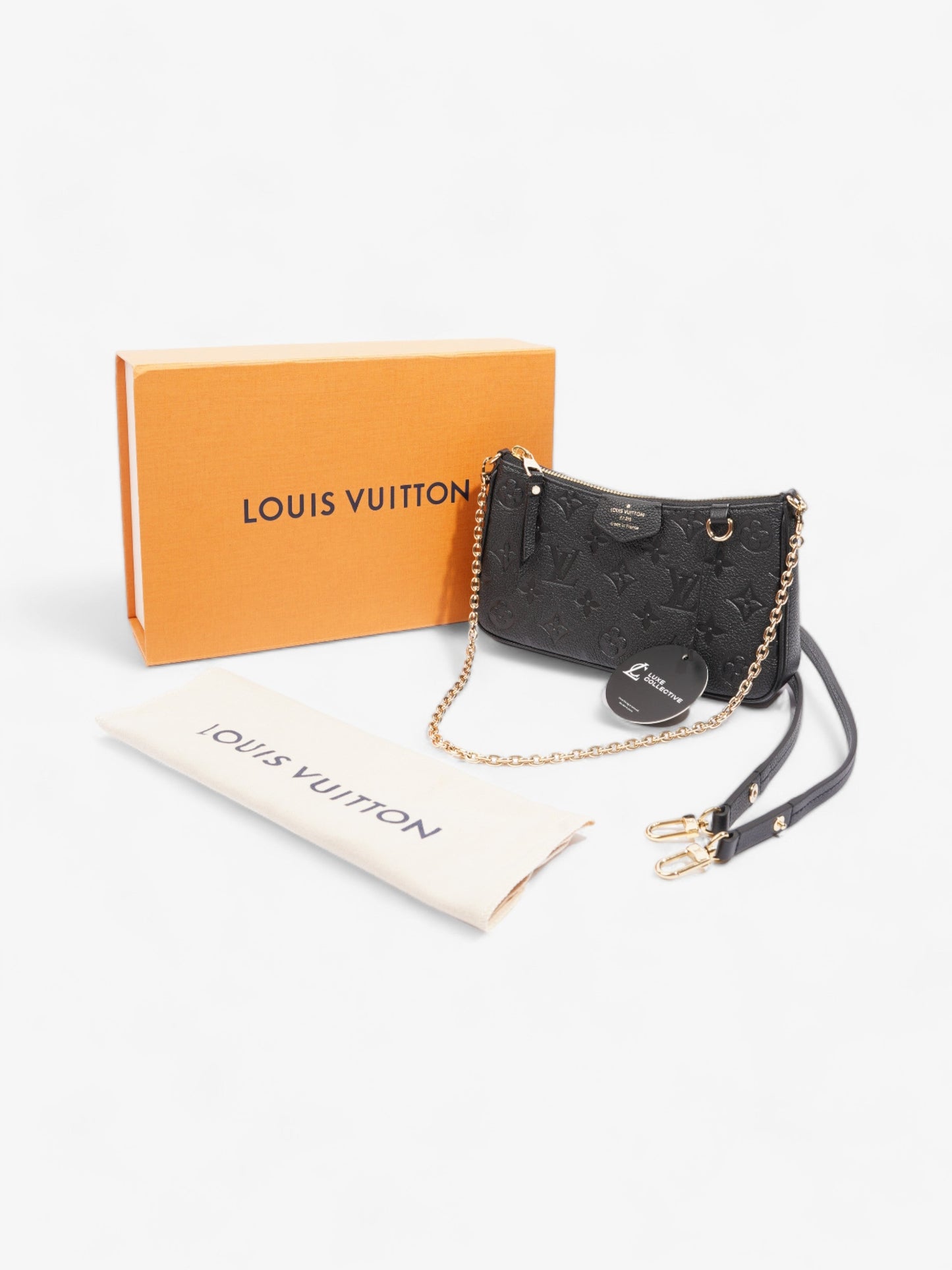 Louis Vuitton Easy Pouch On Strap Black Empreinte Leather