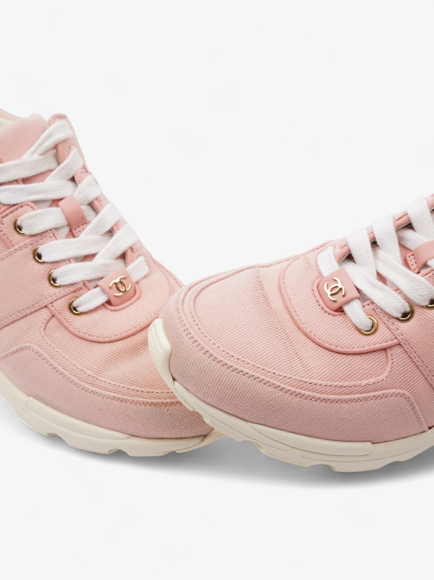 Chanel CC Canvas Sneakers Pink / White Canvas EU 37.5 UK 4.5