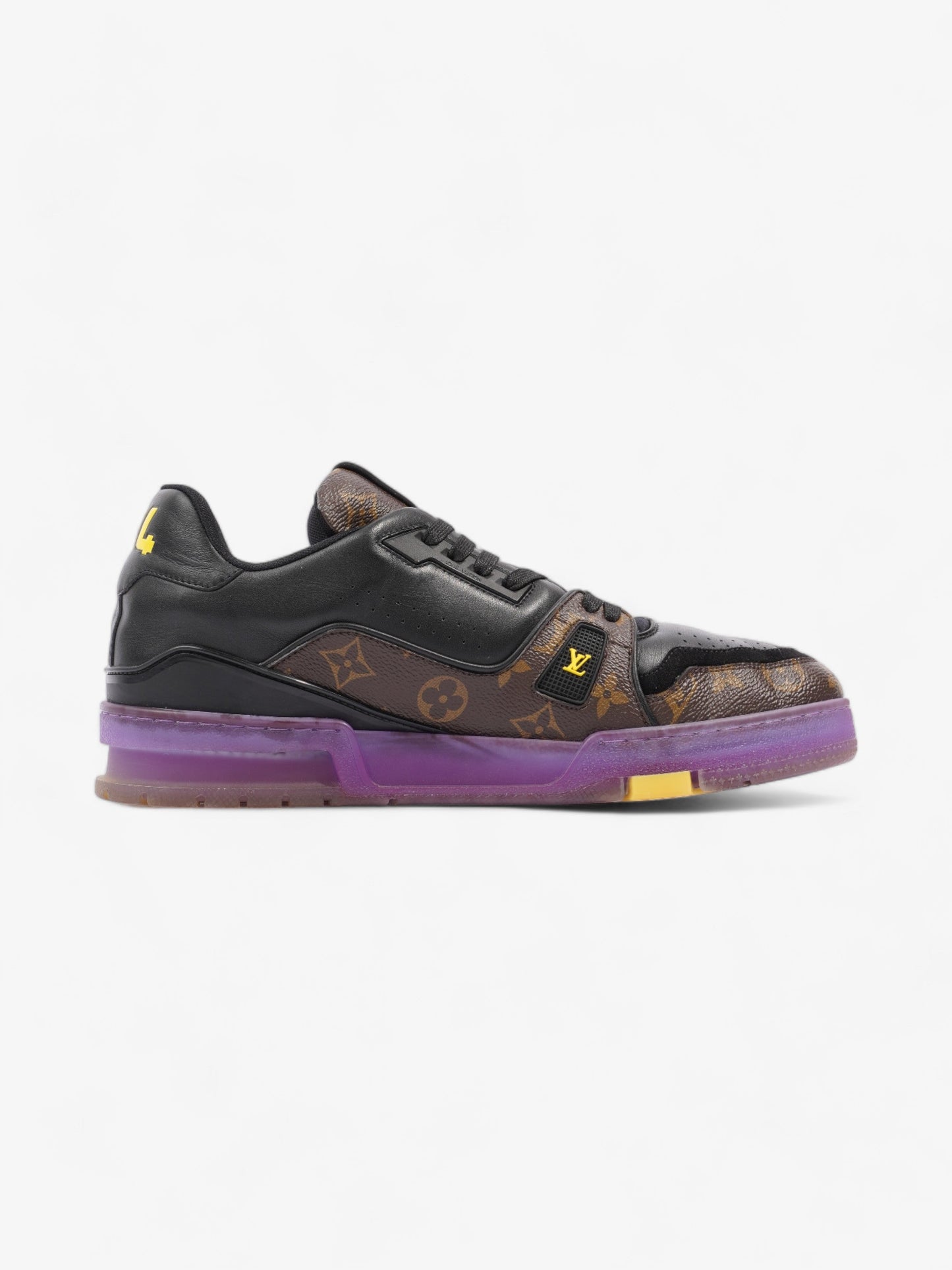 Louis Vuitton LV Low Top Sneakers Black / Monogram / Purple Leather EU 43 UK 9