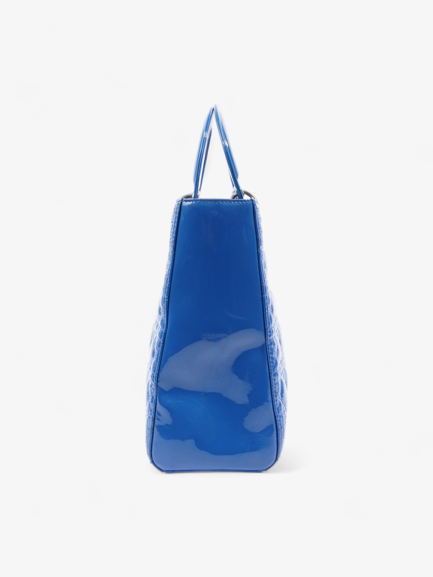 Christian Dior Lady Dior Blue Patent Leather Large