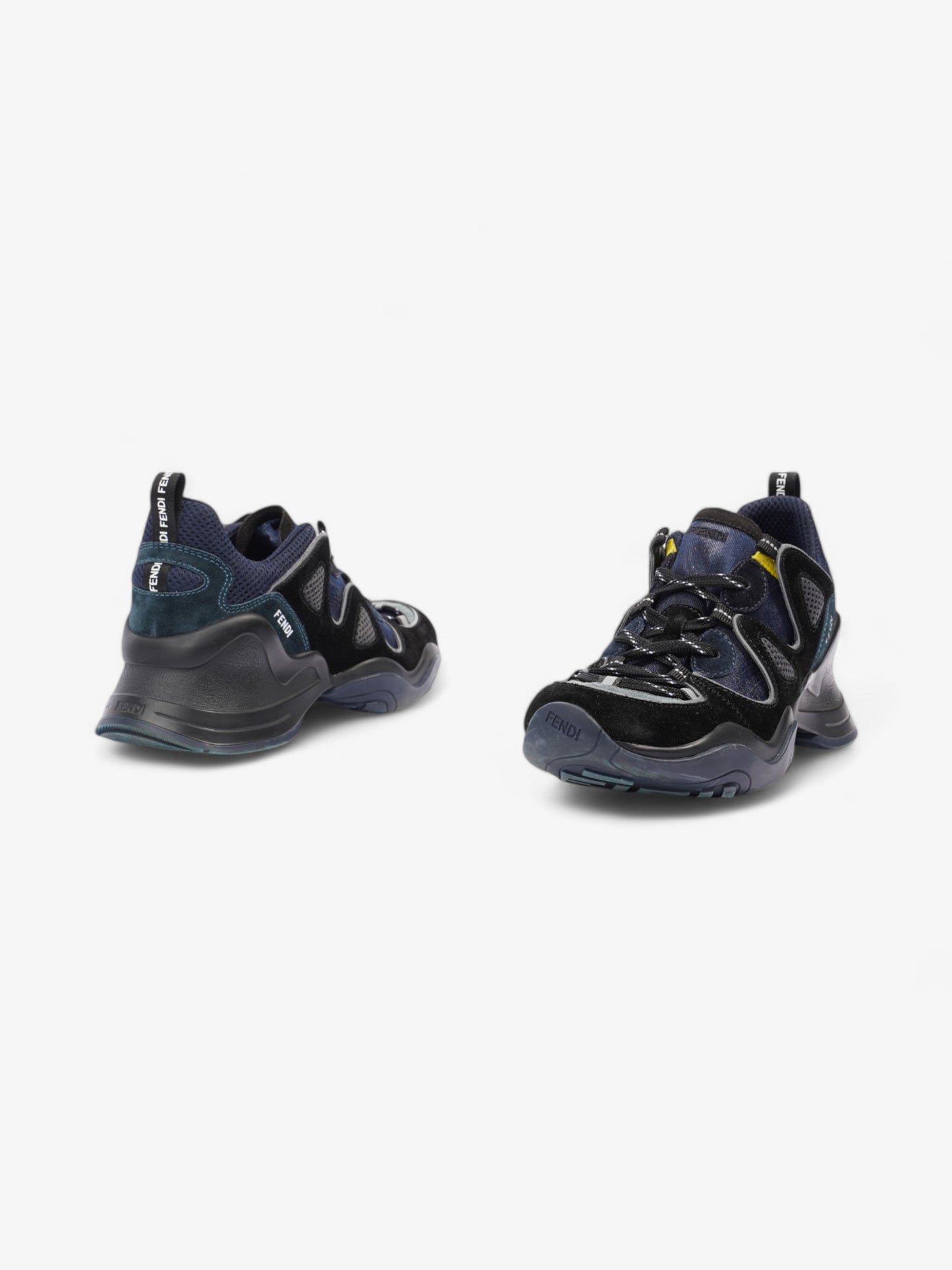 Fendi Fluid Trekking Low Top Black / Navy Suede EU 40 UK 6