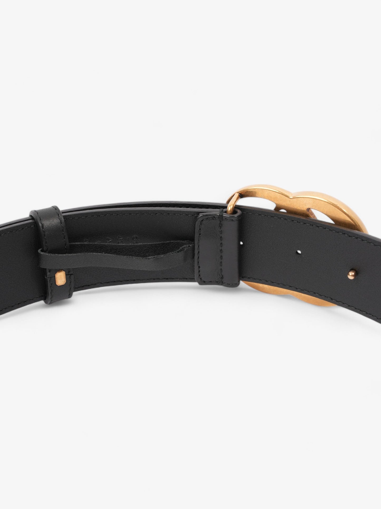 Gucci GG Marmont 2015 Re-Edition Wide Belt Black / Gold Leather 90cm / 36"