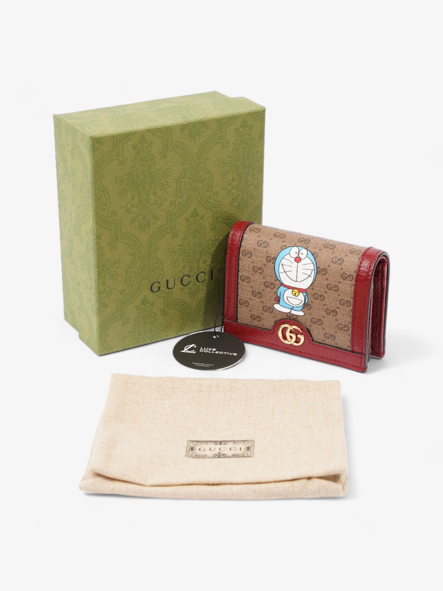 Gucci Doraemon Wallet Red / GG Supreme Coated Canvas