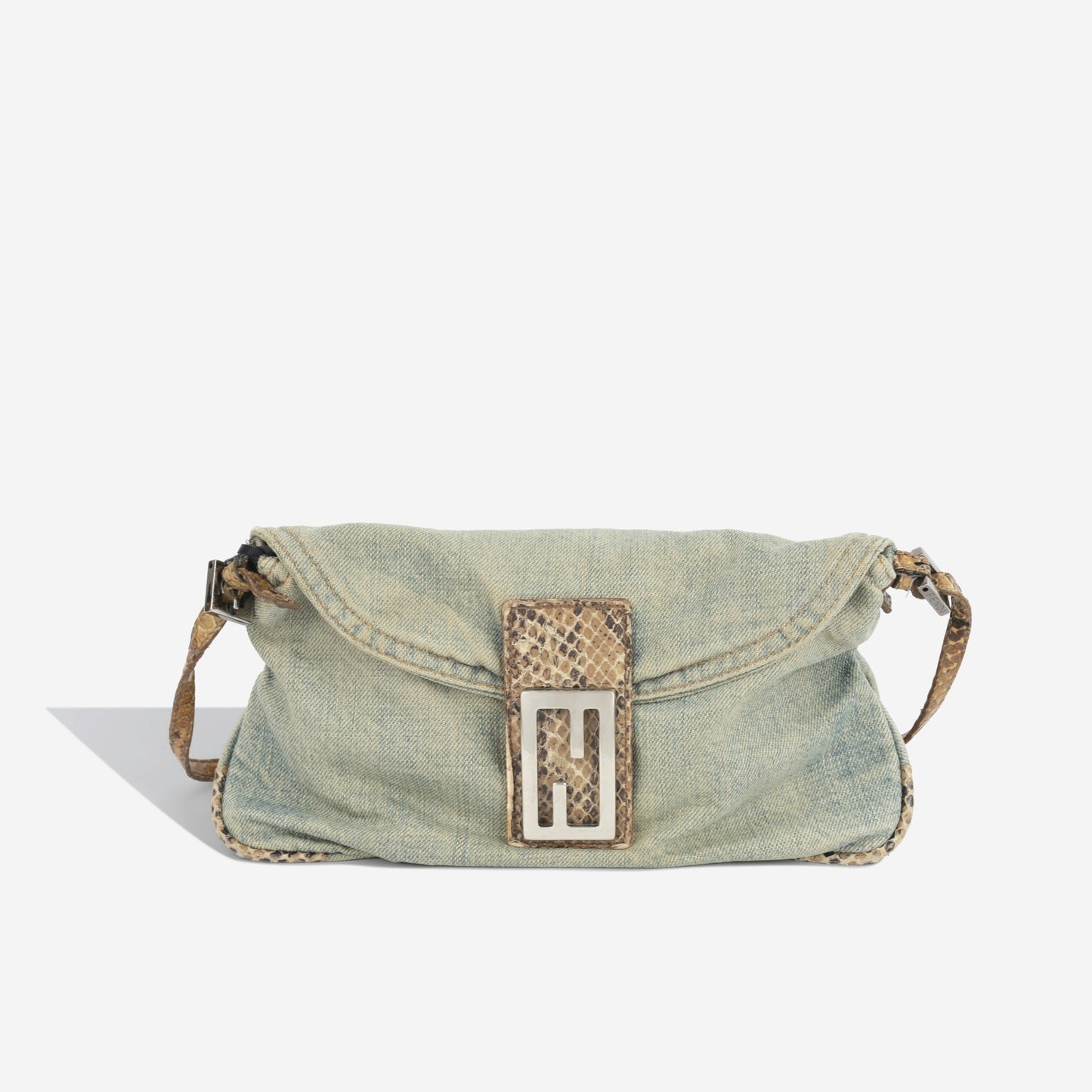Fendi Baguette Bag - Denim and Python