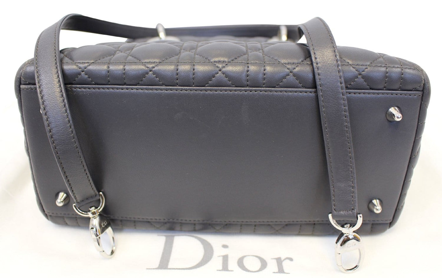 CHRISTIAN DIOR Cannage Quilted Lambskin Leather Lady Dior Medium Bag