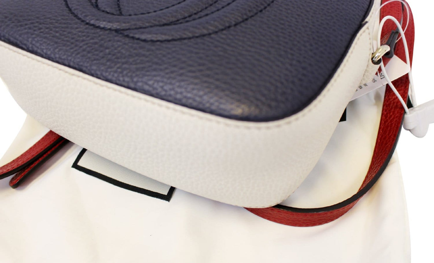 GUCCI Soho GG Navy Leather Crossbody Shoulder Bag