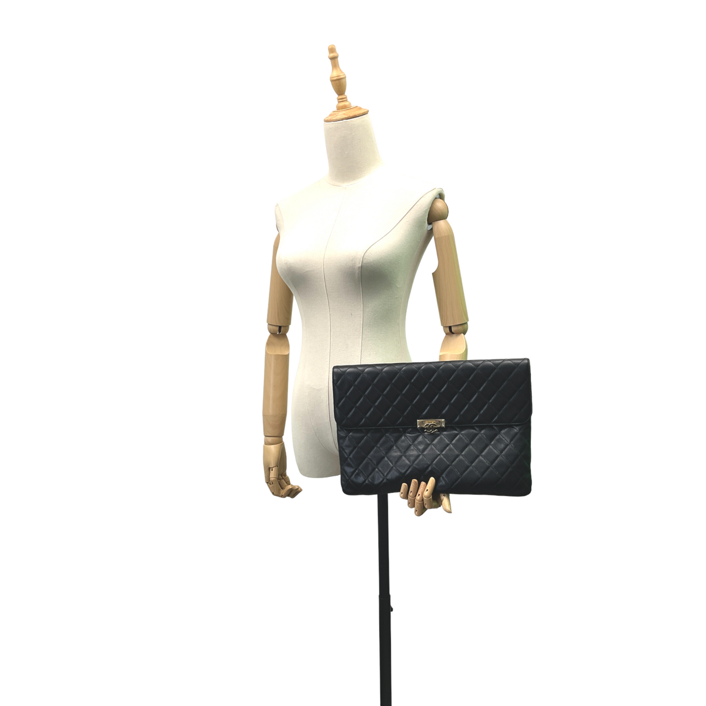 Chanel Golden Class O-Case Large Caviar Leather Clutch Bag
