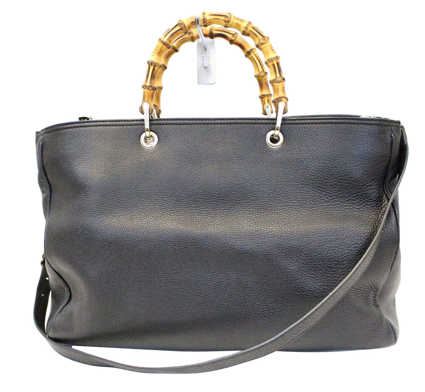 GUCCI Bamboo Shopper Black Leather Tote Bag