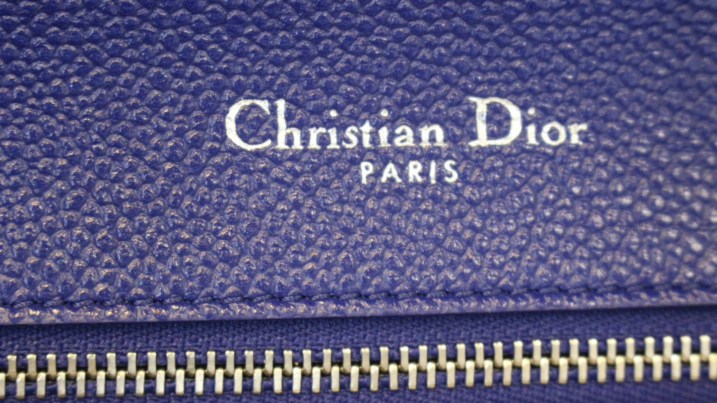 CHRISTIAN DIOR Handbag - Blue Calfskin Leather Diorama Bag