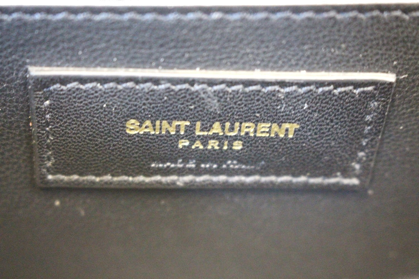 YVES SAINT LAURENT Kate Black Leather Chain Clutch Crossbody Bag