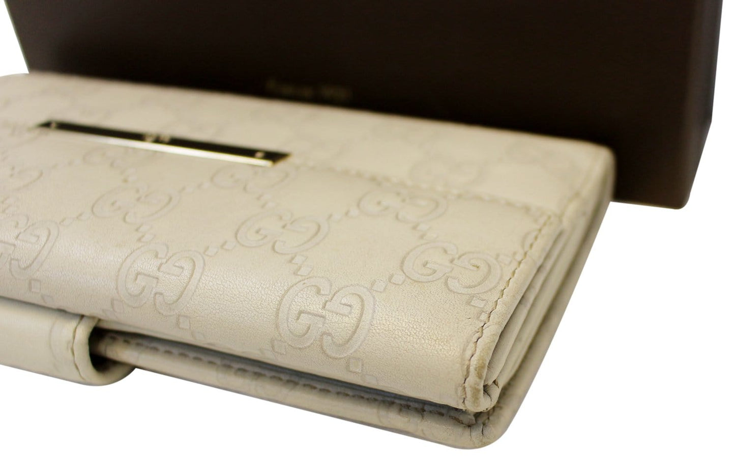 Gucci Sukey GG Guccissima Leather Off White Wallet