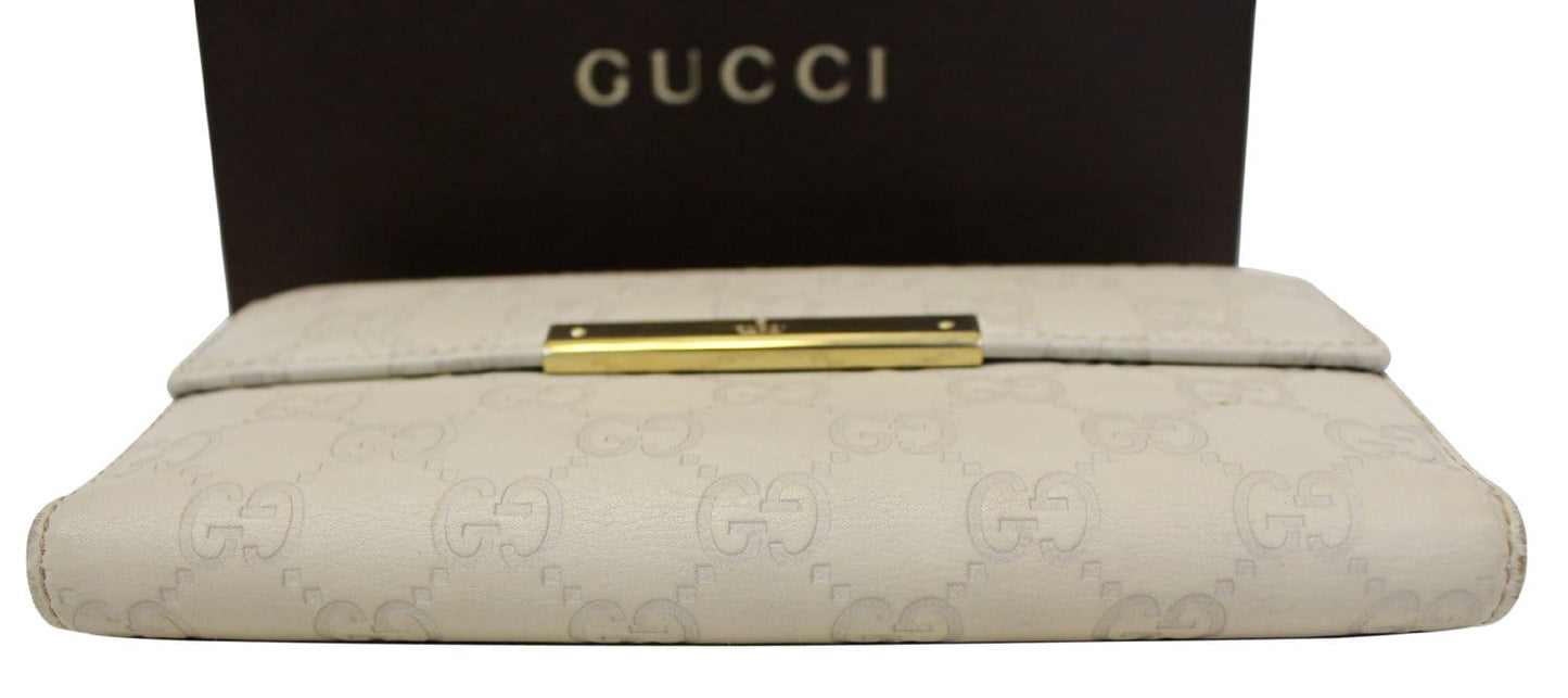 Gucci Sukey GG Guccissima Leather Off White Wallet