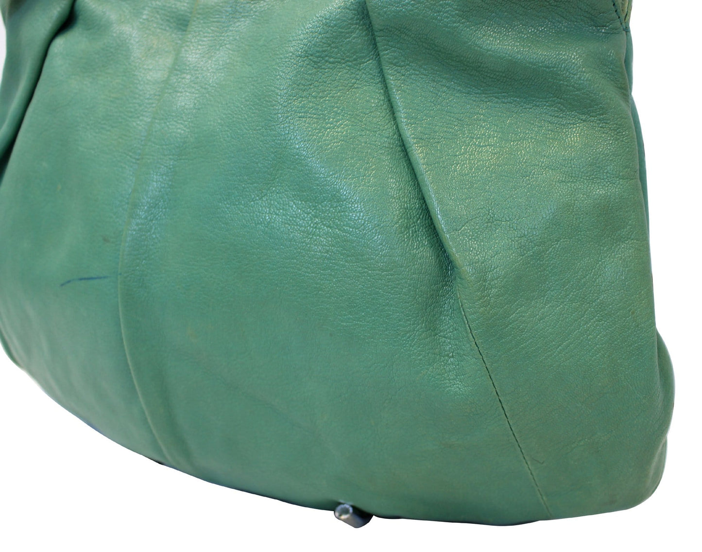 GUCCI Green Leather Bamboo Top Handle Shoulder Bag