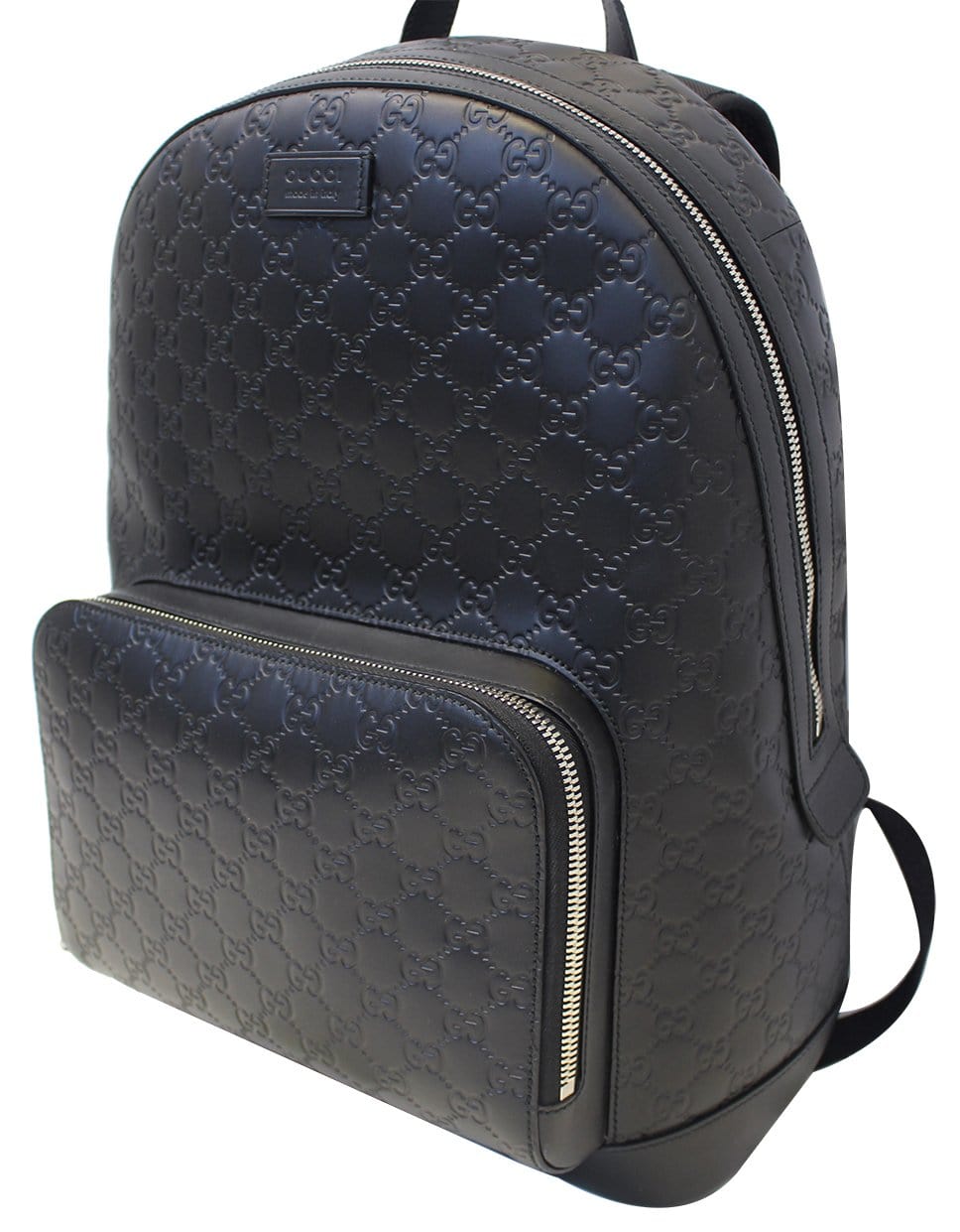 GUCCI Signature Leather Black Backpack Bag 406370