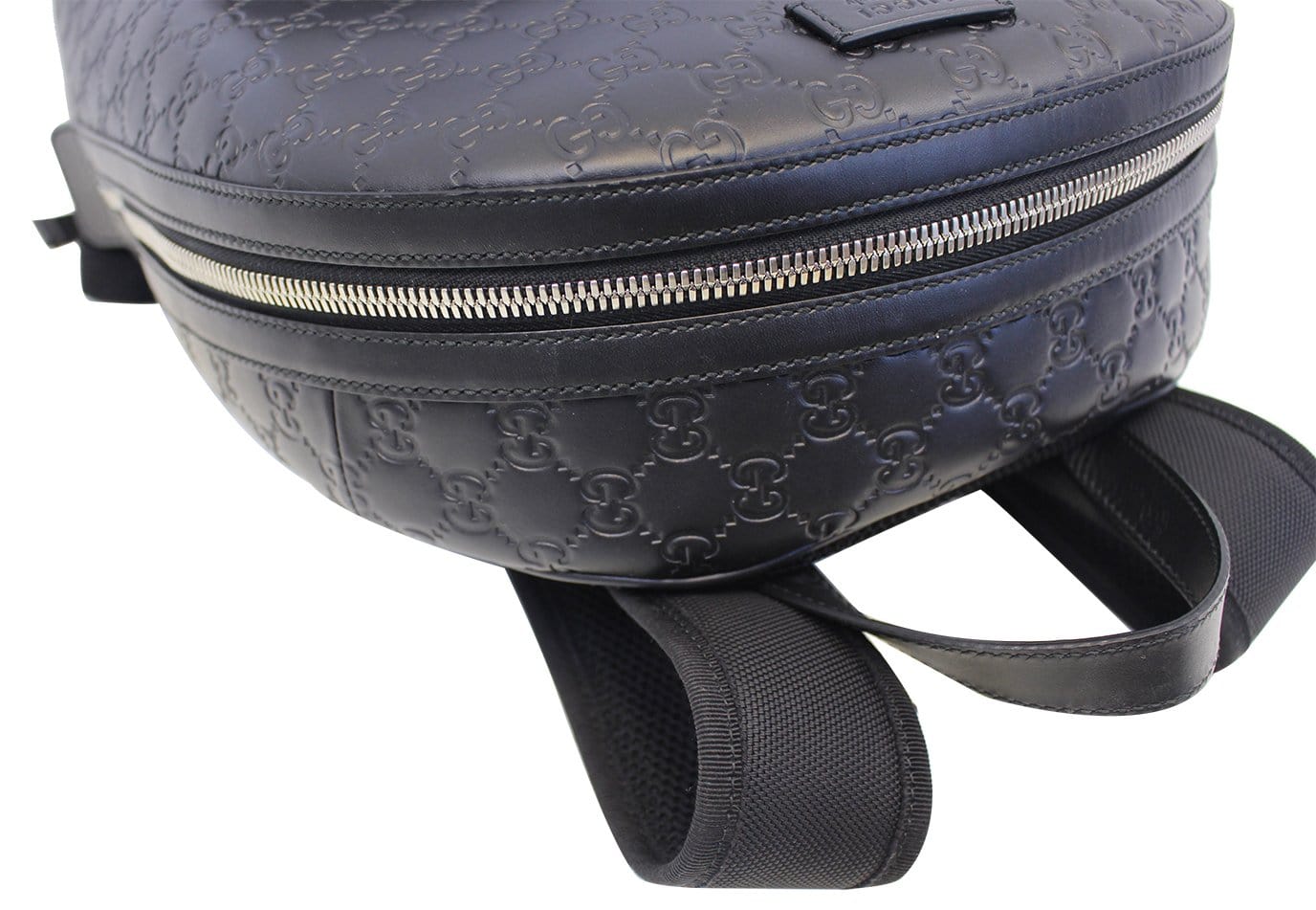 GUCCI Signature Leather Black Backpack Bag 406370