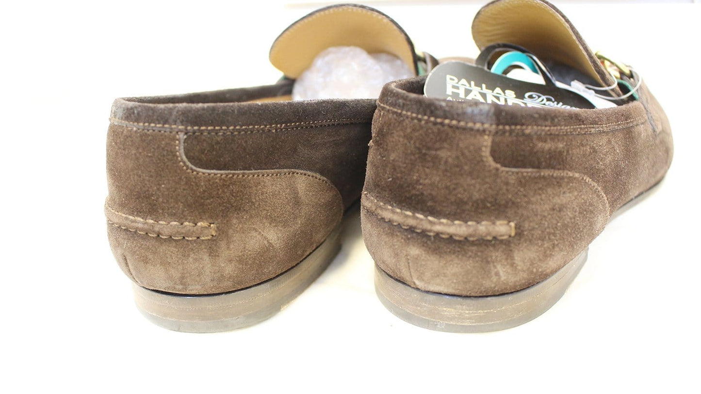 GUCCI Men's Horsebit Suede Leather Loafer with Web Size 8