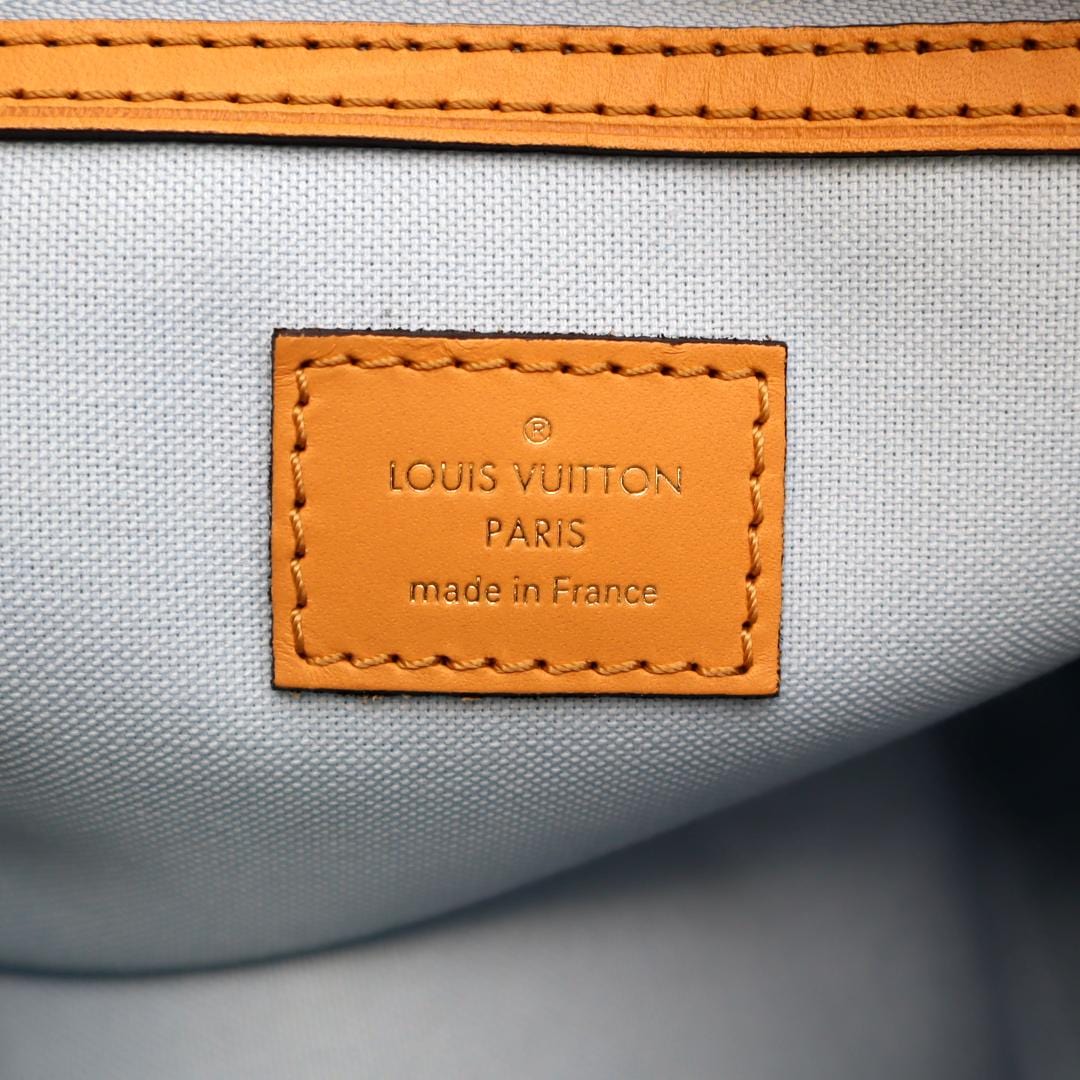 LOUIS VUITTON Braided Speedy 30 Damier Azur Satchel Bag White