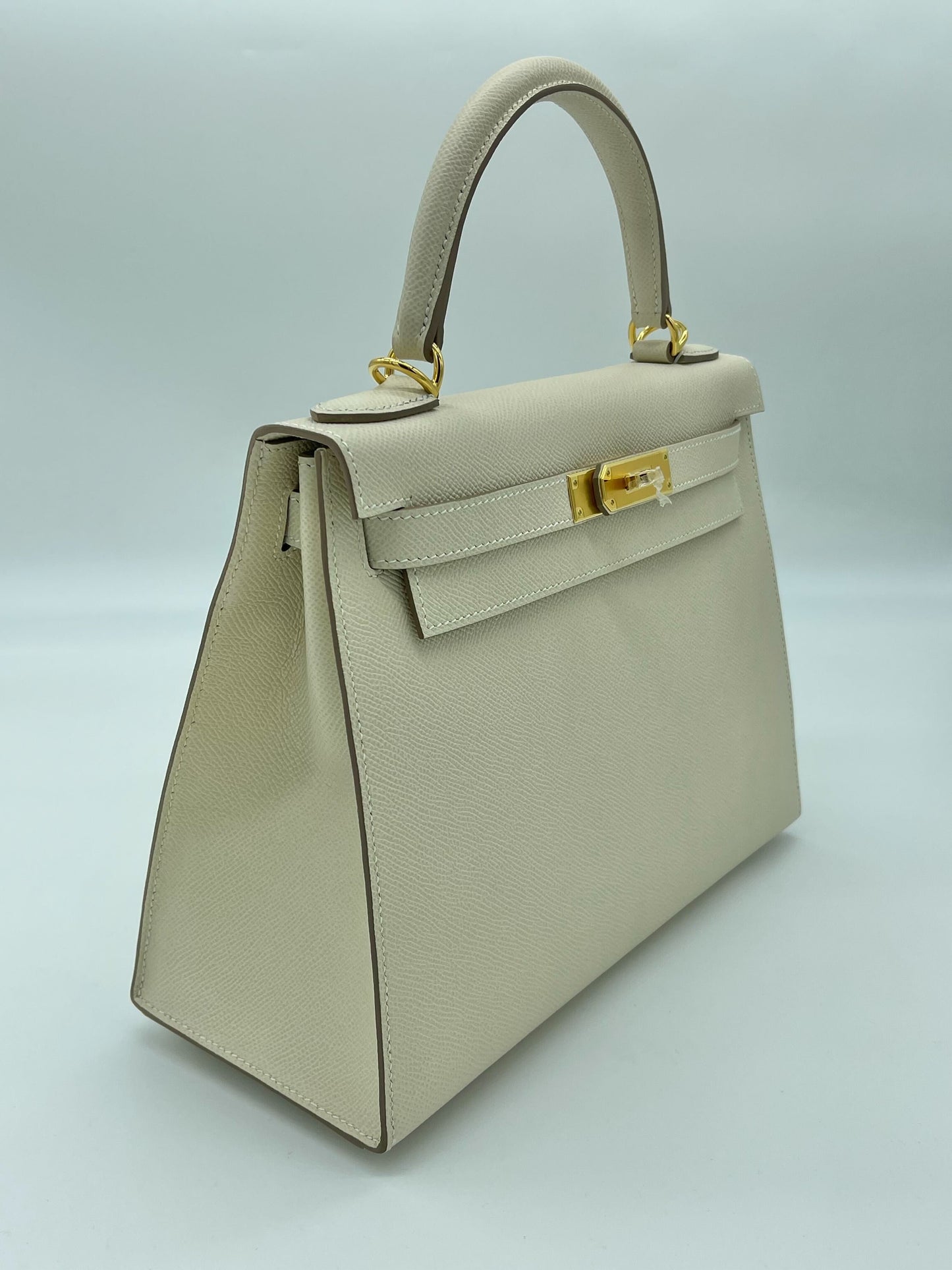 Hermes Kelly 28 Sellier Epsom Craie Gold Hardware