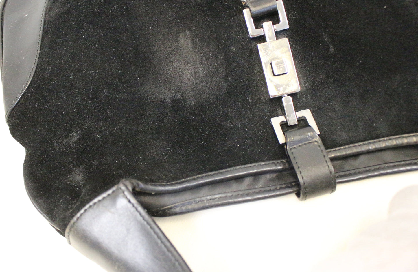 Gucci Black Suede Leather Jackie Hobo Shoulder Bag
