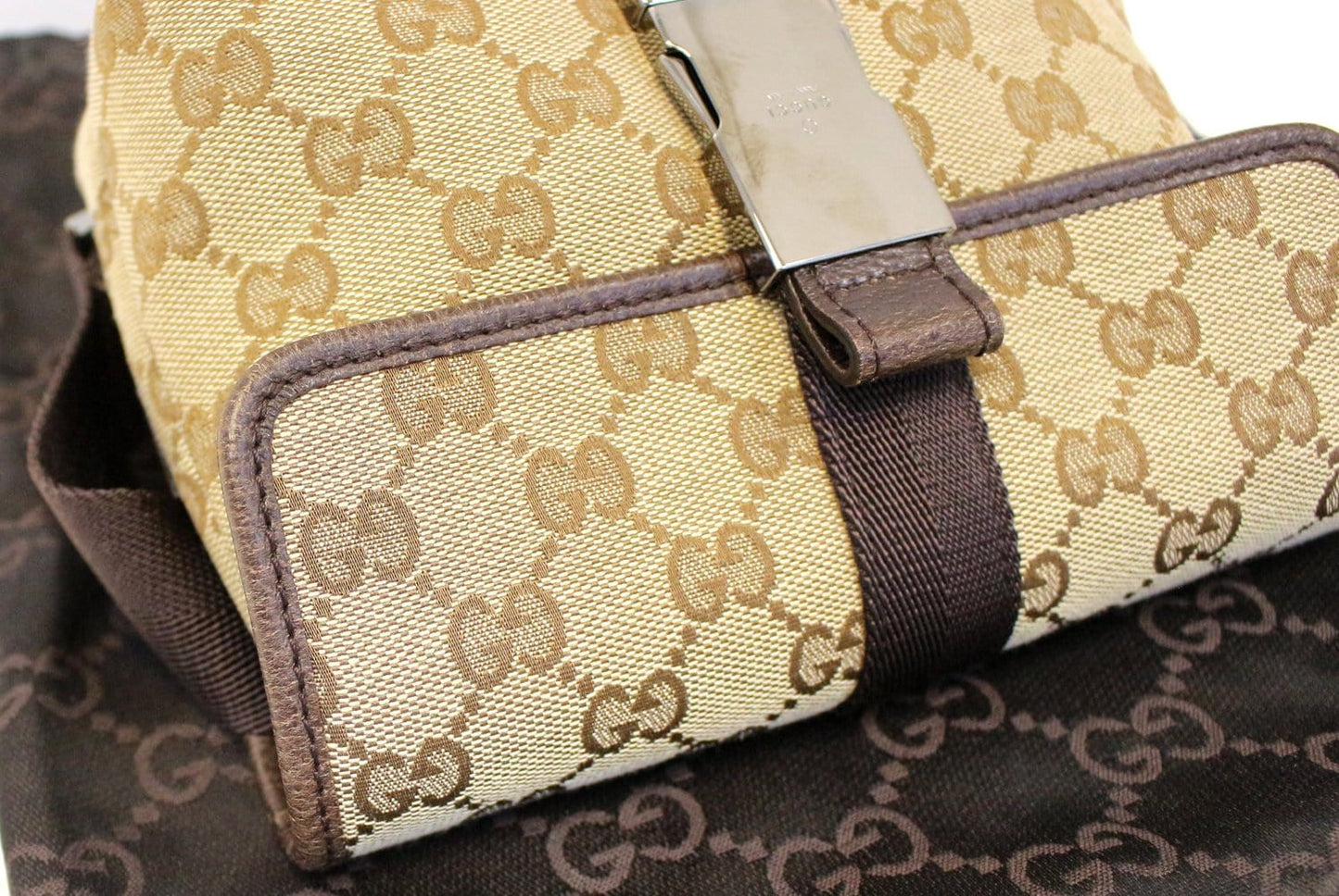 GUCCI GG Canvas Brown Waist Bum Bag