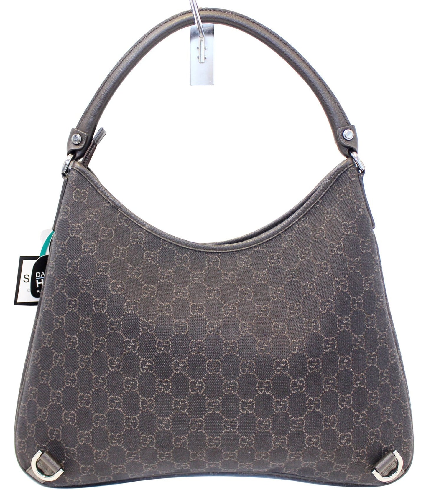 GUCCI Black Monogram Abbey D Ring Hobo Bag 268636