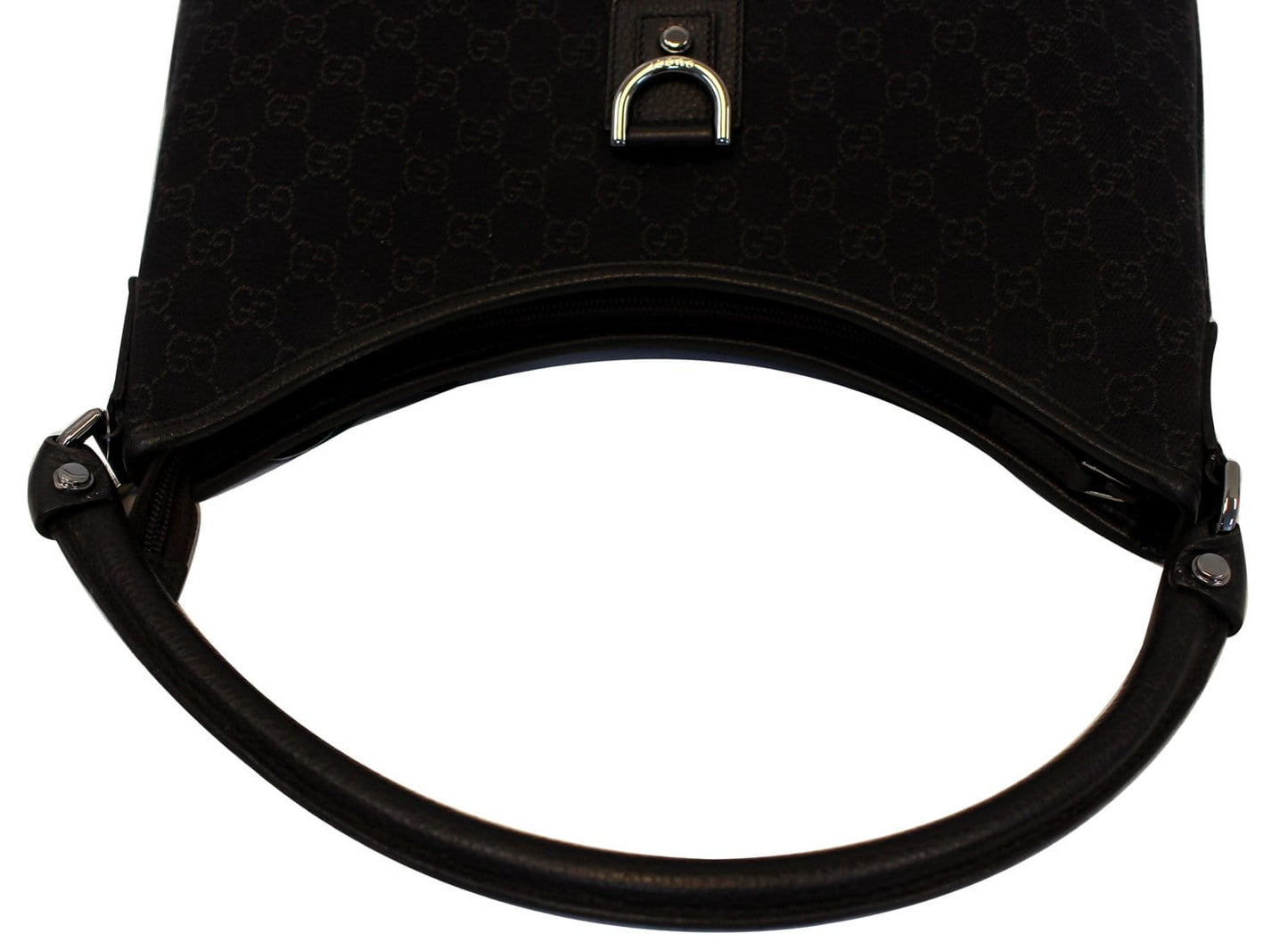 GUCCI Black Monogram Abbey D Ring Hobo Bag 268636