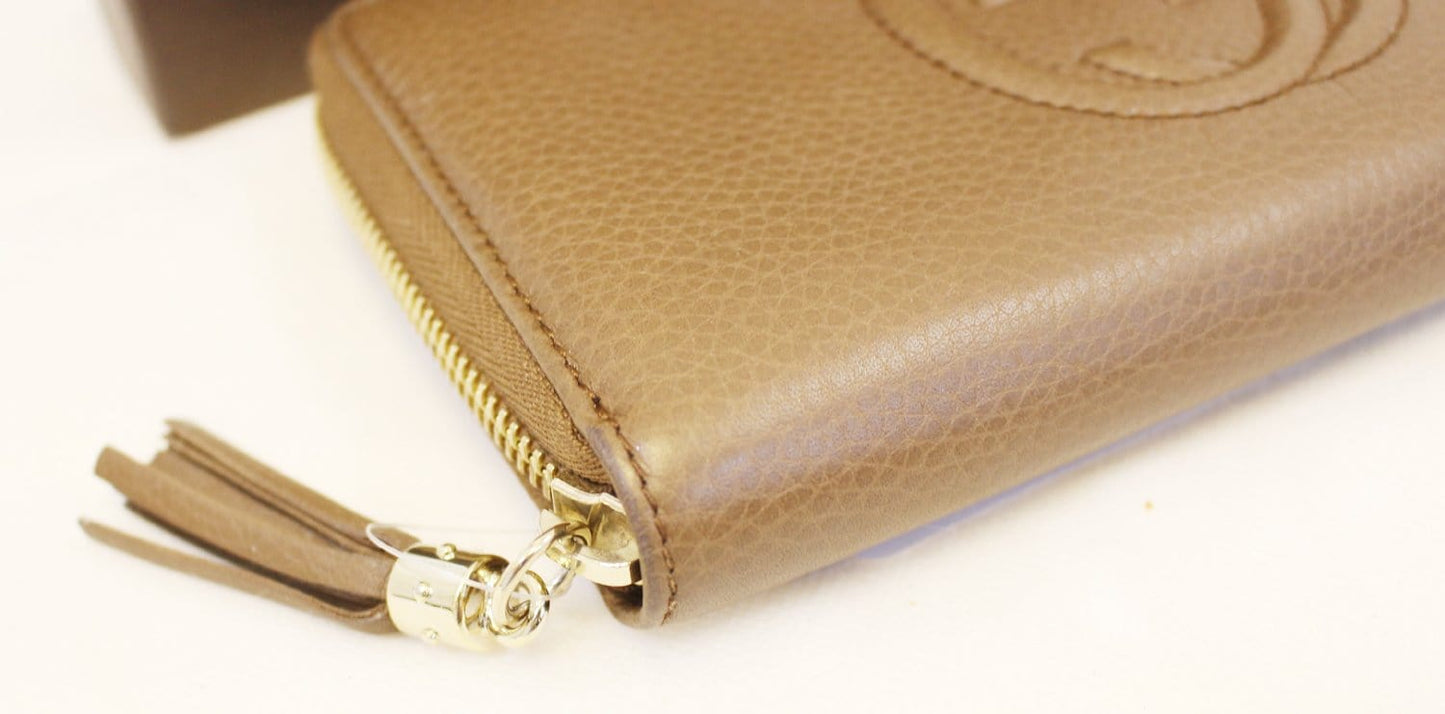 GUCCI Interlocking G Medium Brown Leather Long Wallet