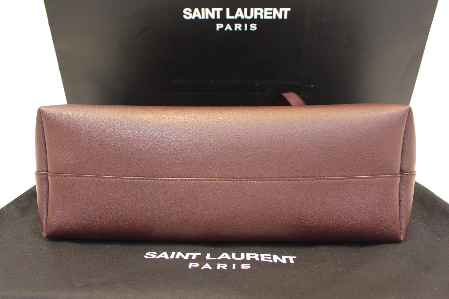 YVES Saint Laurent Black Leather East West Shopping Tote Bag