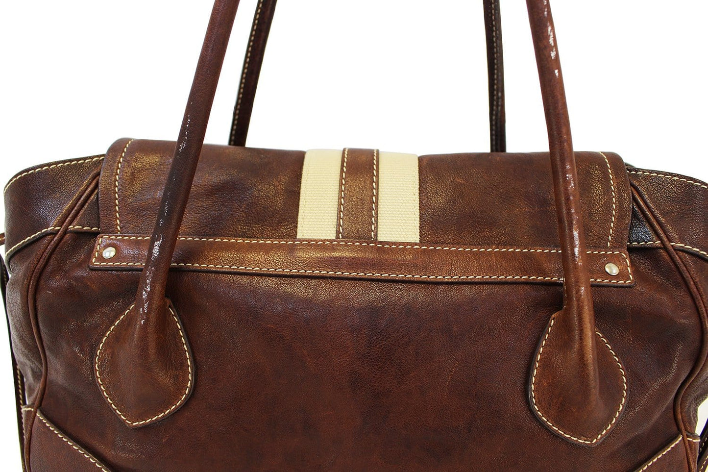 PRADA Burgundy Flap Shoulder Handbag