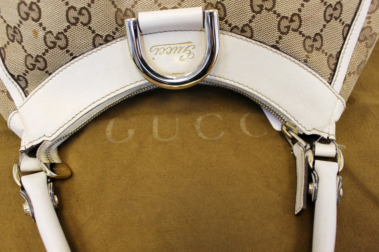GUCCI GG Monogram Medium D Ring Hobo Bag 190525