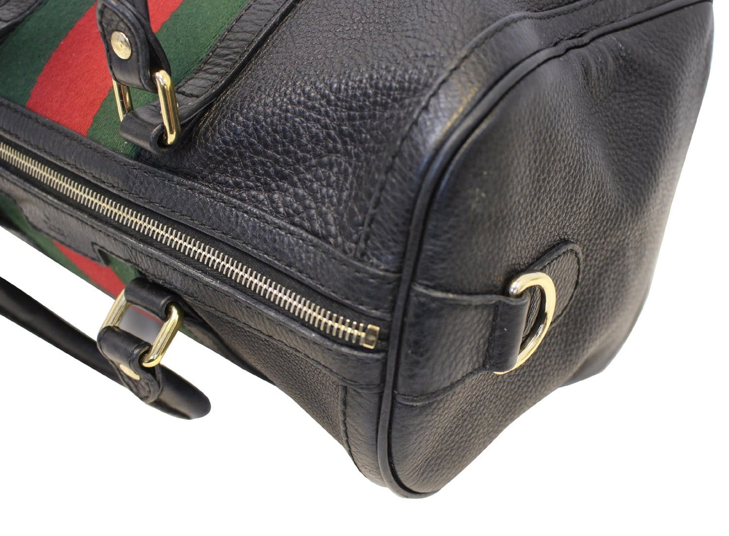 GUCCI Vintage Web Medium Boston Bag with Signature Web