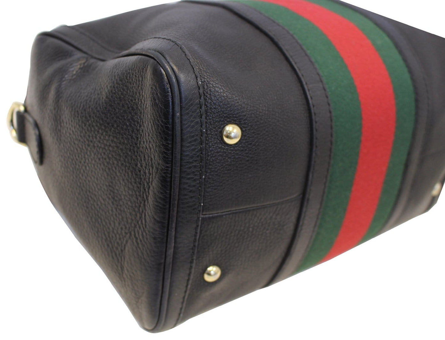 GUCCI Vintage Web Medium Boston Bag with Signature Web